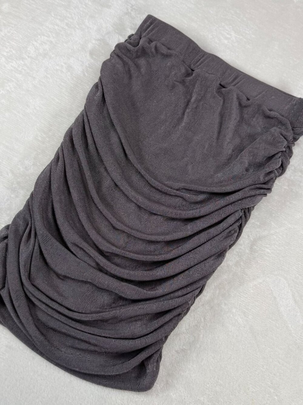 Michael Costello X Revolve Metallic Silver Ruched Mini Skirt Small Mesh Lined